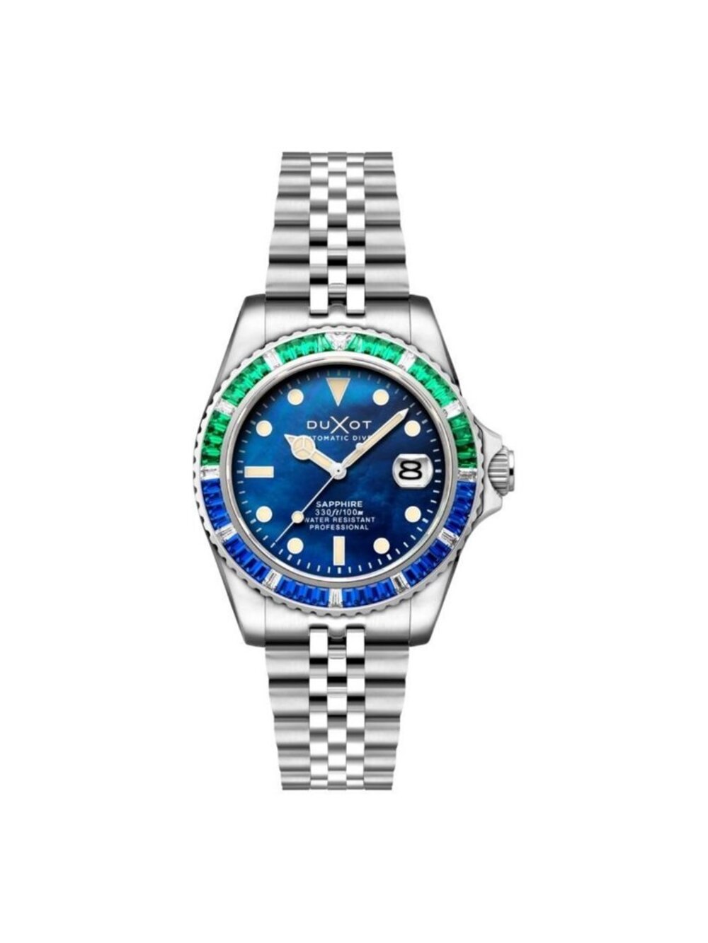 NWT Duxot Atlantica 40 Rainbow Automatic Blue Dial Men's Watch